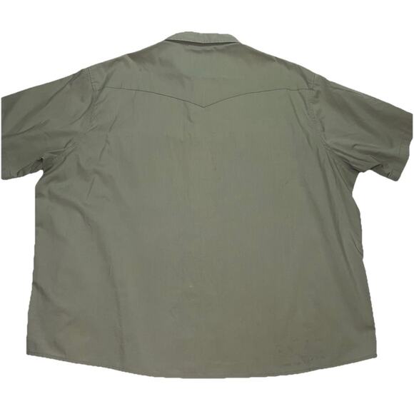 Wrangler Shirt Men Size 3XL Green Western Fashion Snap Buttons Short Sleeve READ - Picture 10 of 13